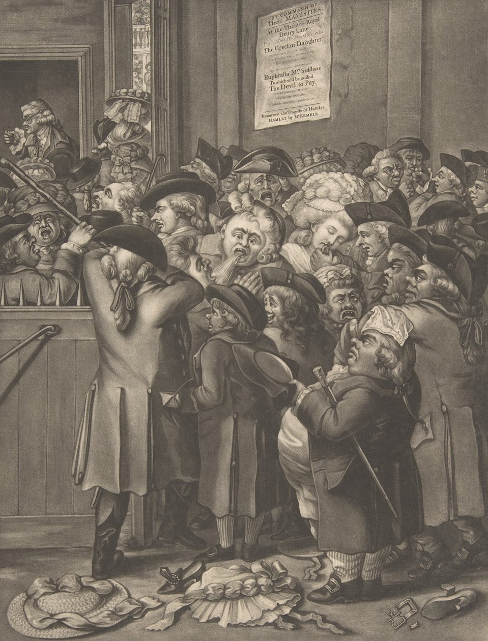 Pit Door La Porte du Parterre, 9 november 1784. av After Robert Dighton the Elder.