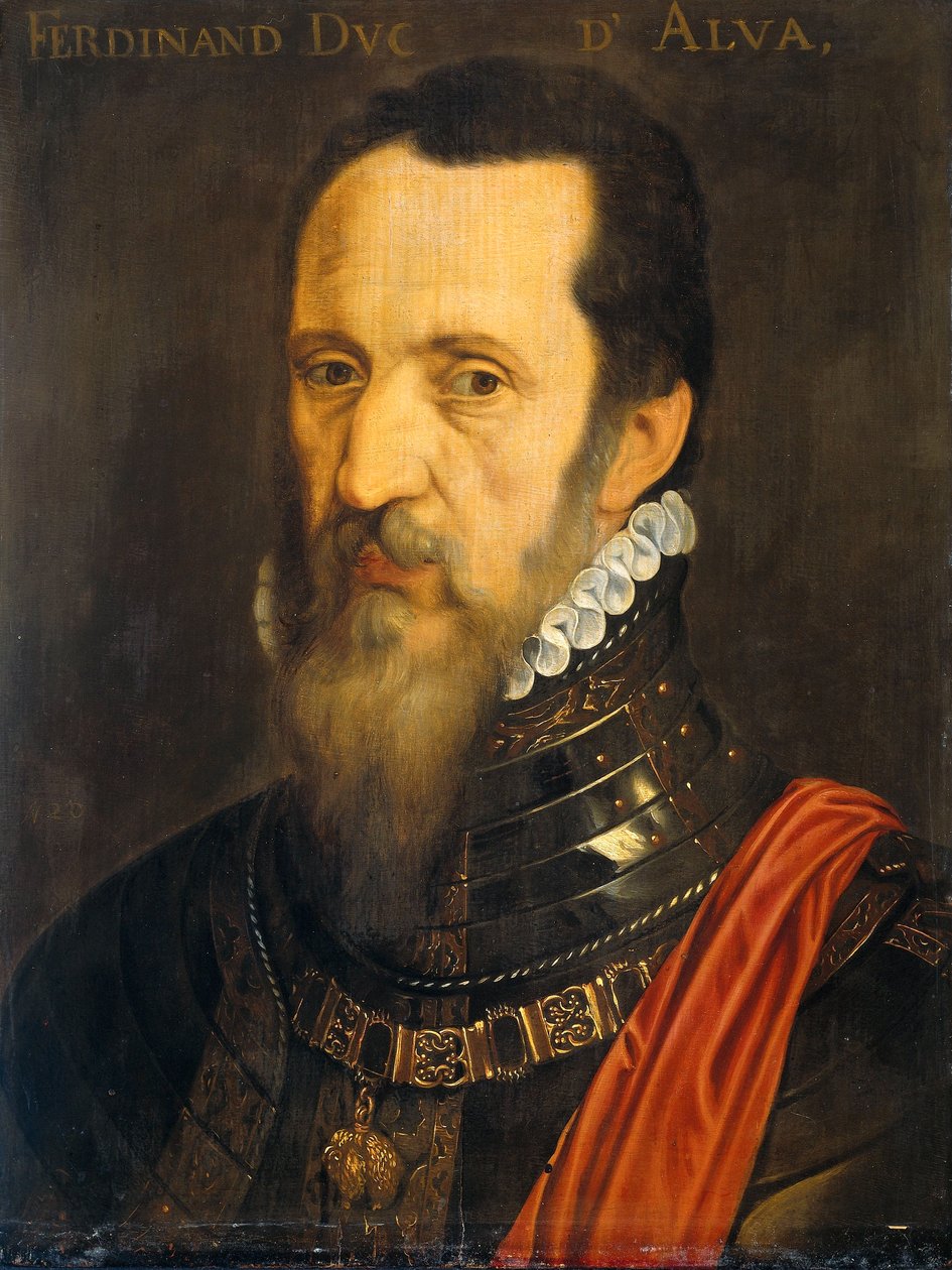 Porträtt av Fernando Alvarez de Toledo, hertig av Alba av After Willem Key