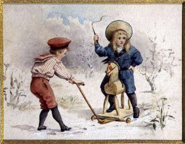 Leksakshästen (akvarell på papper) av Agnes Gardner King