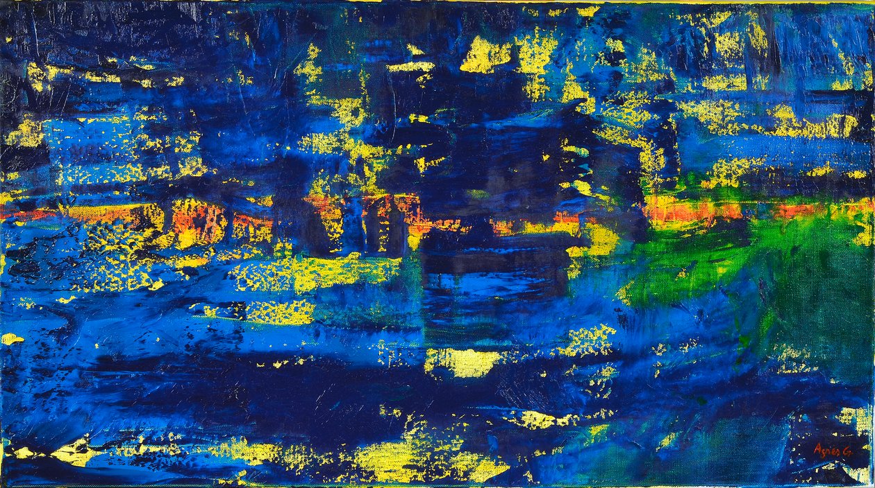 Flow 1, 2018 (olja på duk) av Agnes Girardon