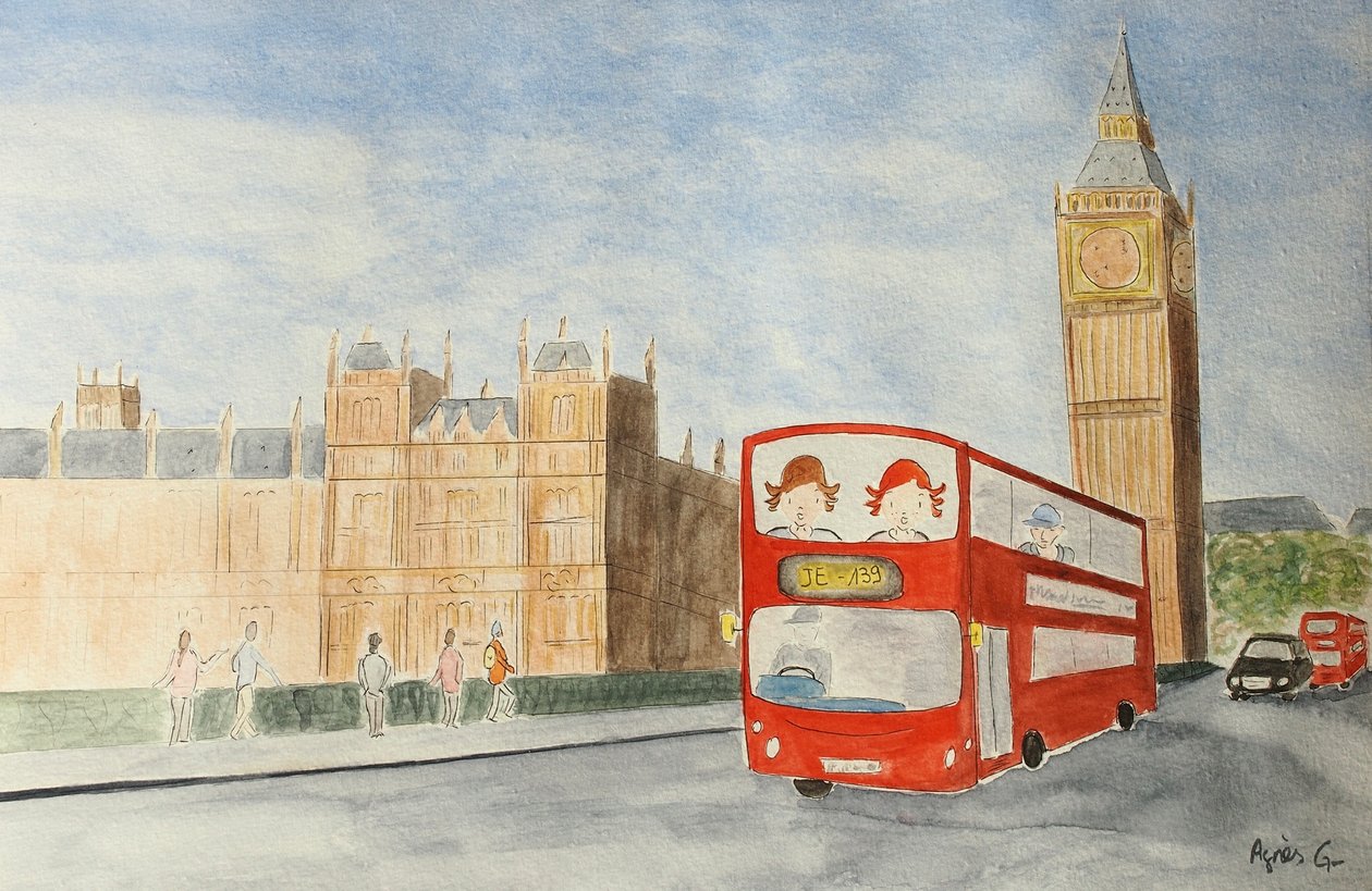 The Voyage, London 2015 , akvarell på papper av Agnes Girardon