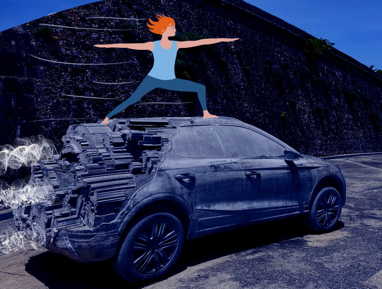 Warrior 2, 2023 (digital konst på fotografi) av Agnes Girardon