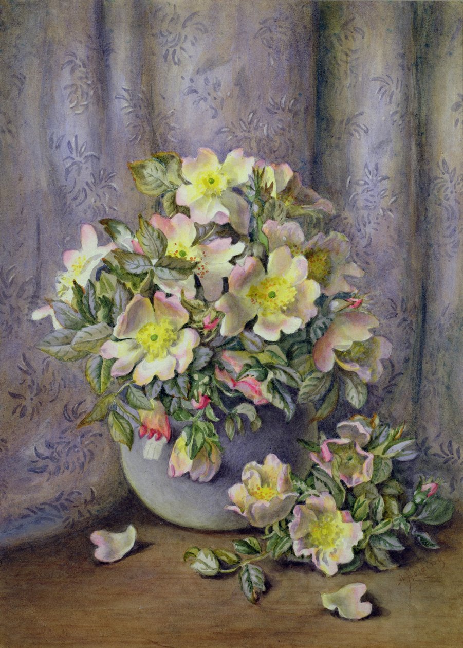Stilleben med rosor av Agnes Louise Holding