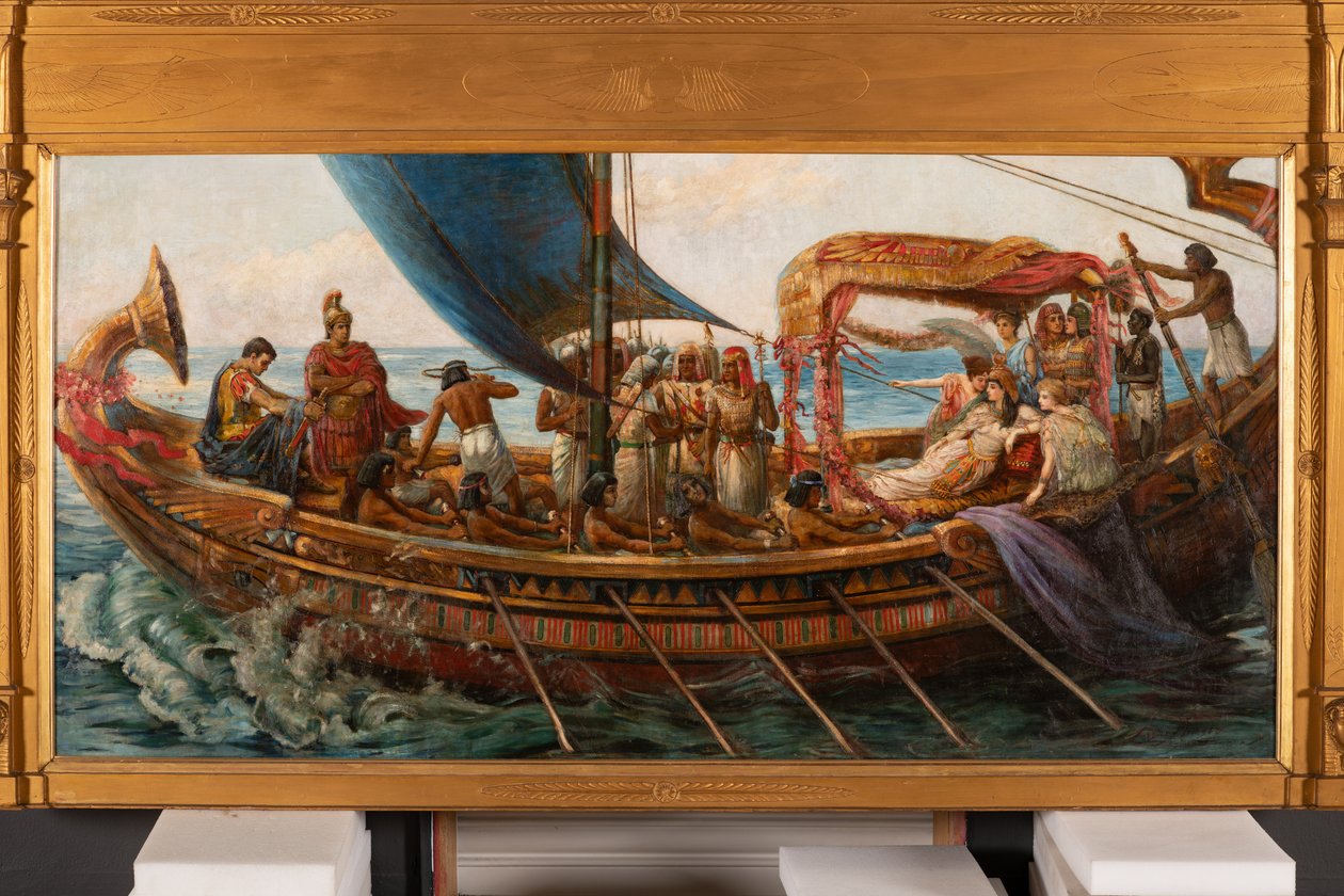 Antonius och Kleopatras flykt från slaget vid Actium, ca 1897 (olja på duk) av Agnes Pringle