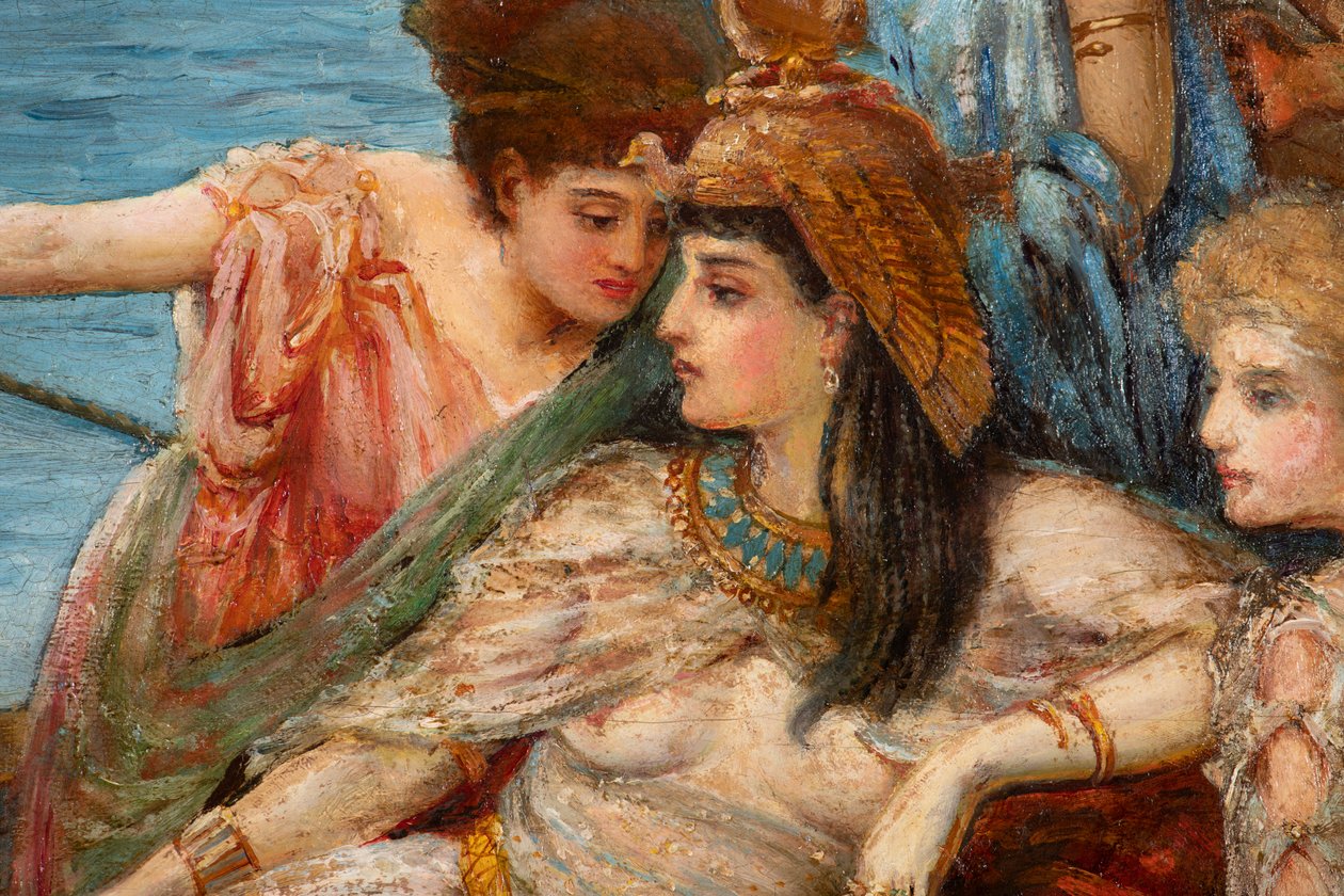Antonius och Kleopatras flykt från slaget vid Actium, ca 1897 (olja på duk) av Agnes Pringle