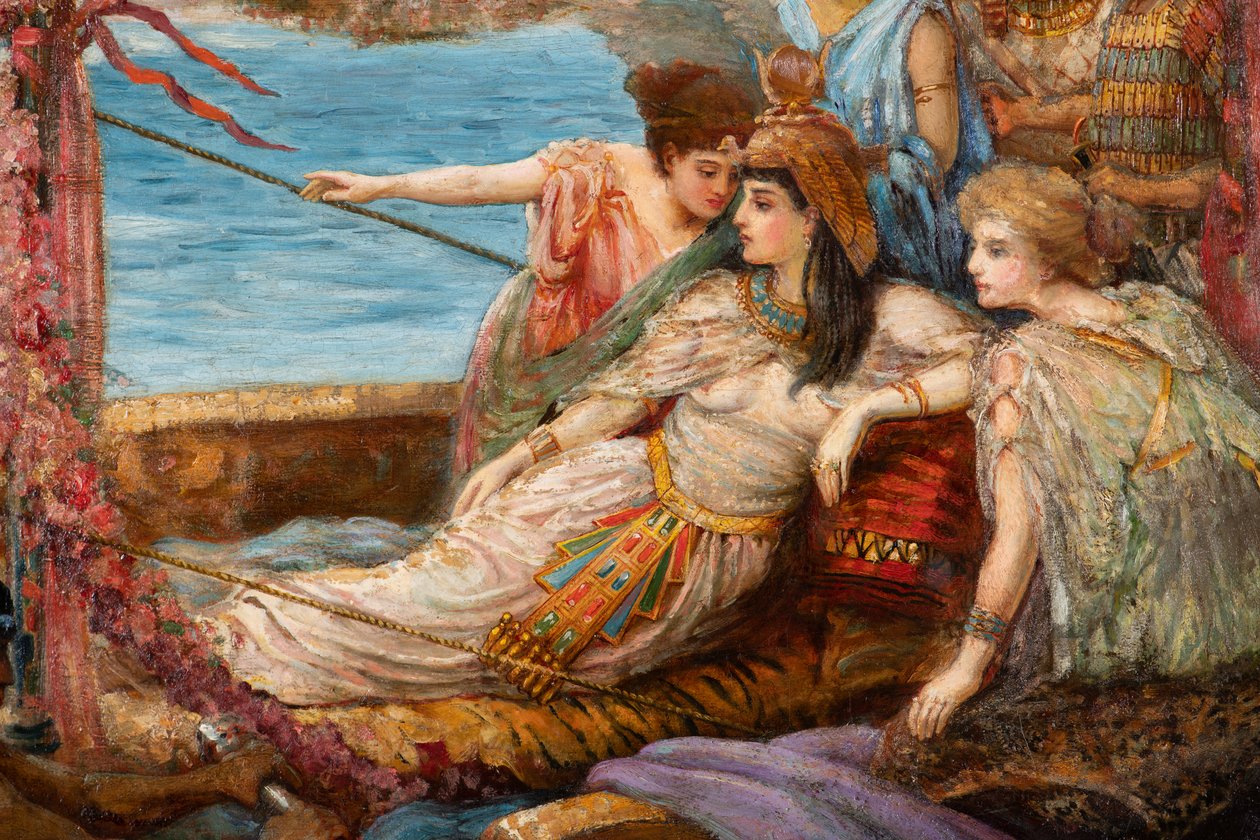 Antonius och Kleopatras flykt från slaget vid Actium, ca 1897 (olja på duk) av Agnes Pringle