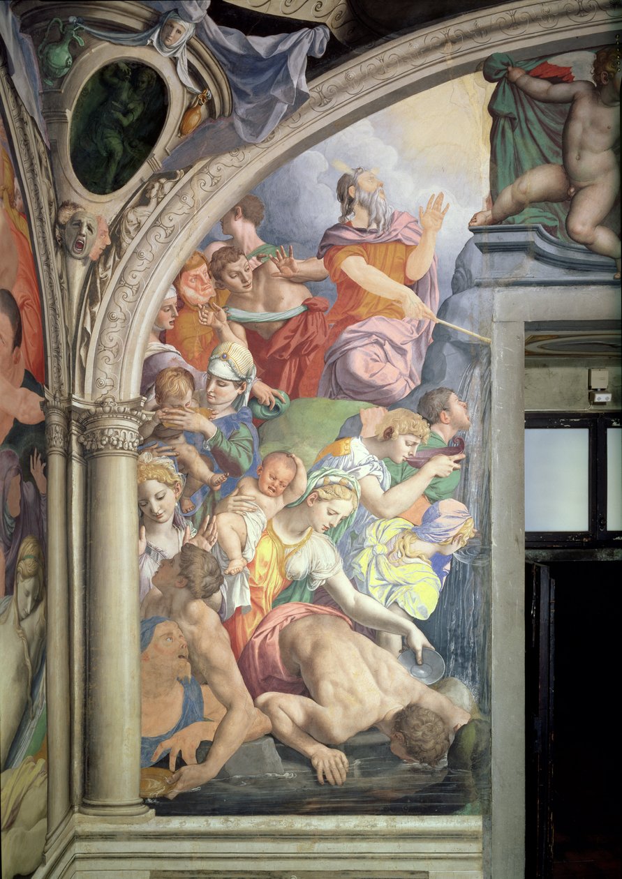Moses slår vatten ur klippan, från Capella di Eleonora, 1555 (se även 60345 och 81565) av Agnolo Bronzino
