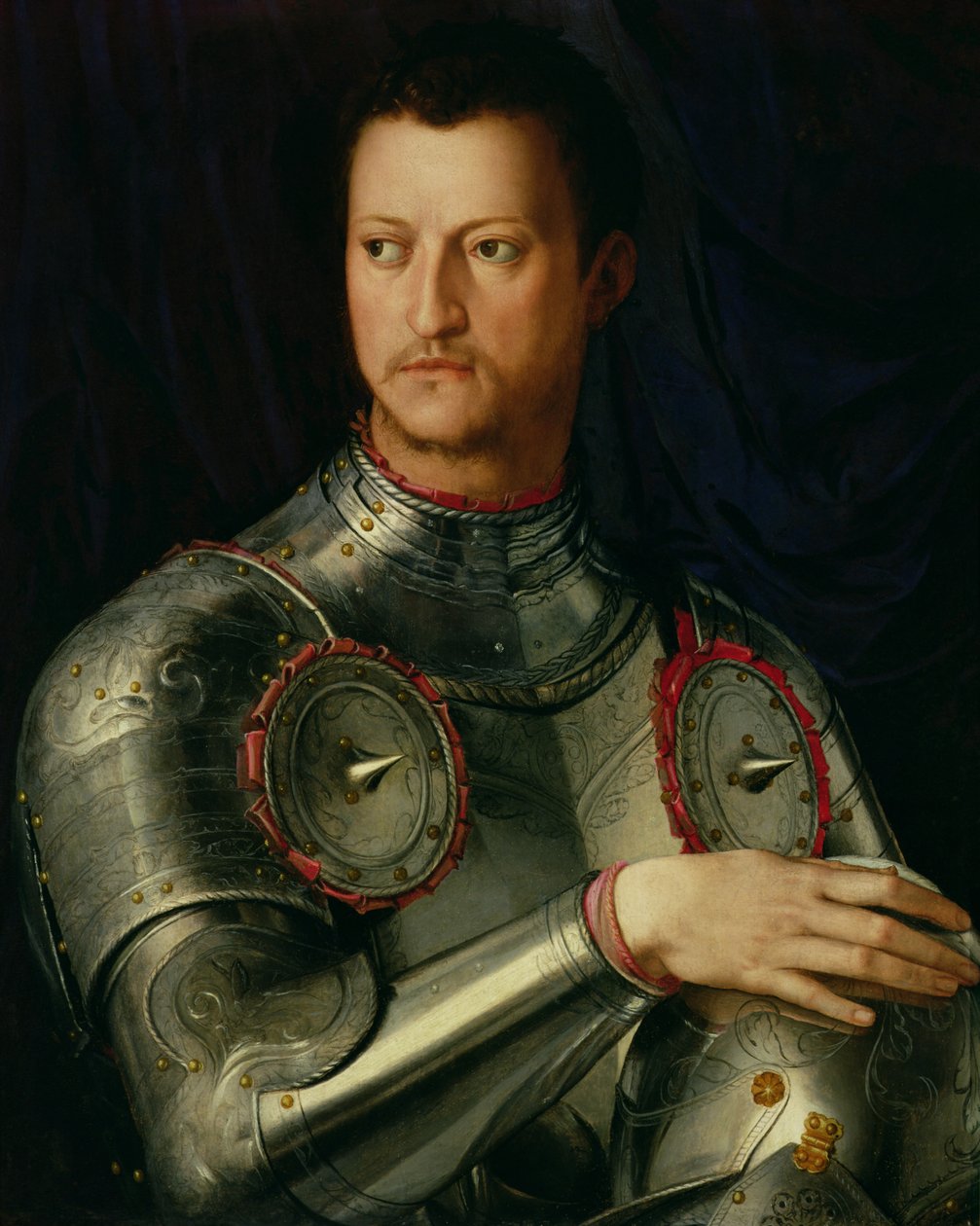 Porträtt av Cosimo I (1519-74) de Medici (tempera på panel) av Agnolo Bronzino