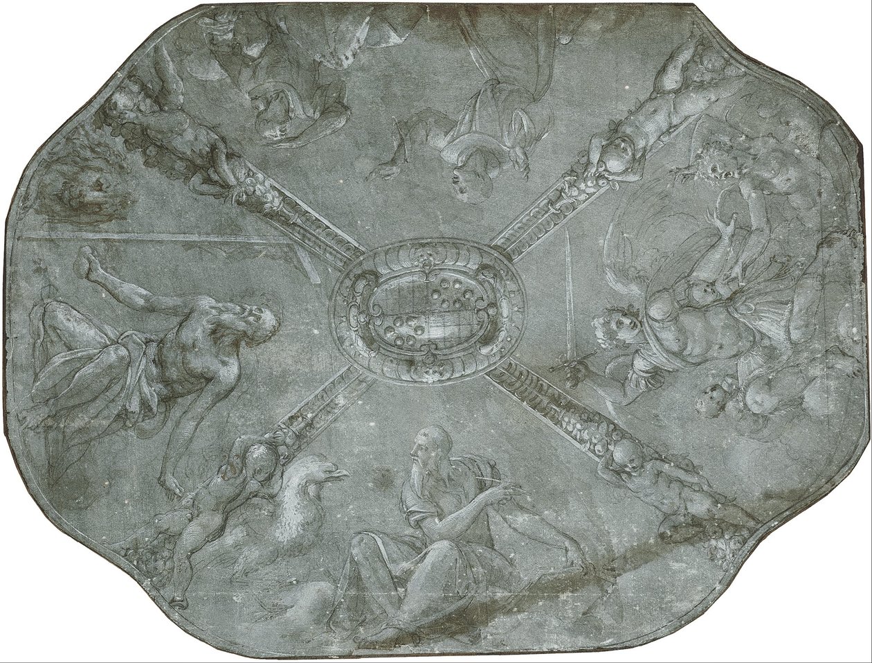 Skiss till takfresken i Capella dEleonora di Toledo, Palazzo Vecchio, Florens av Agnolo Bronzino
