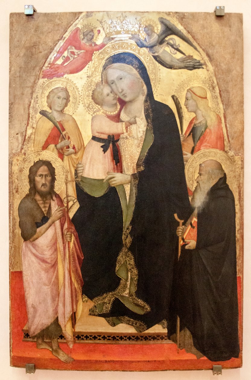 Madonna och barn med de heliga Johannes Döparen av Agnolo Gaddi
