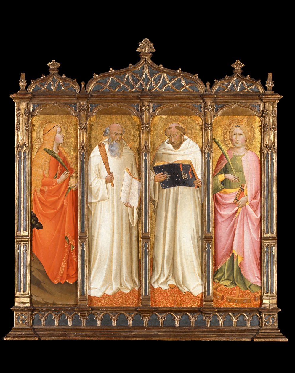 S: t Maria Magdalena, S: t Benedikt, S: t Bernard av Clairvaux och S: t Katarina av Alexandria av Agnolo Gaddi