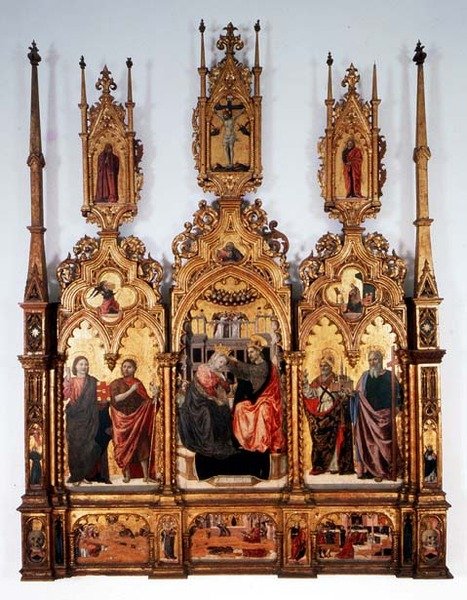 Jungfruns kröning, triptyk av Agnolo and Bartolomeo degli Erri