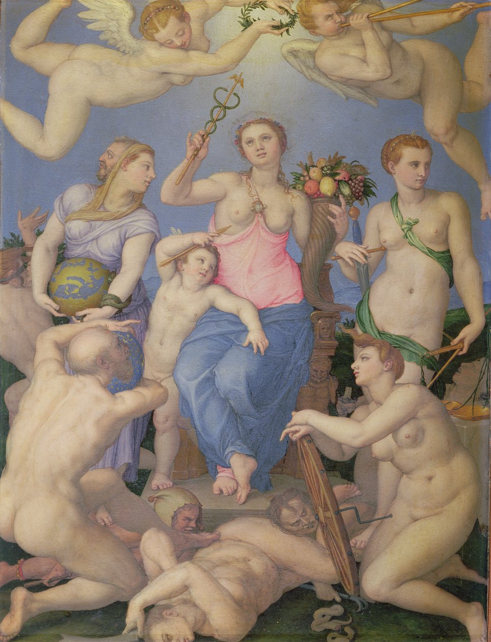 Allegory of Happiness, ca 1567 (olja på koppar) av Agnolo Bronzino