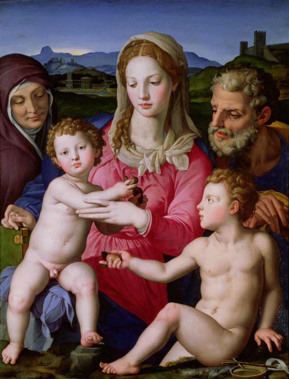 Helig familj med St. Anne och spädbarnet St. John the Baptist, ca 1550 av Agnolo Bronzino