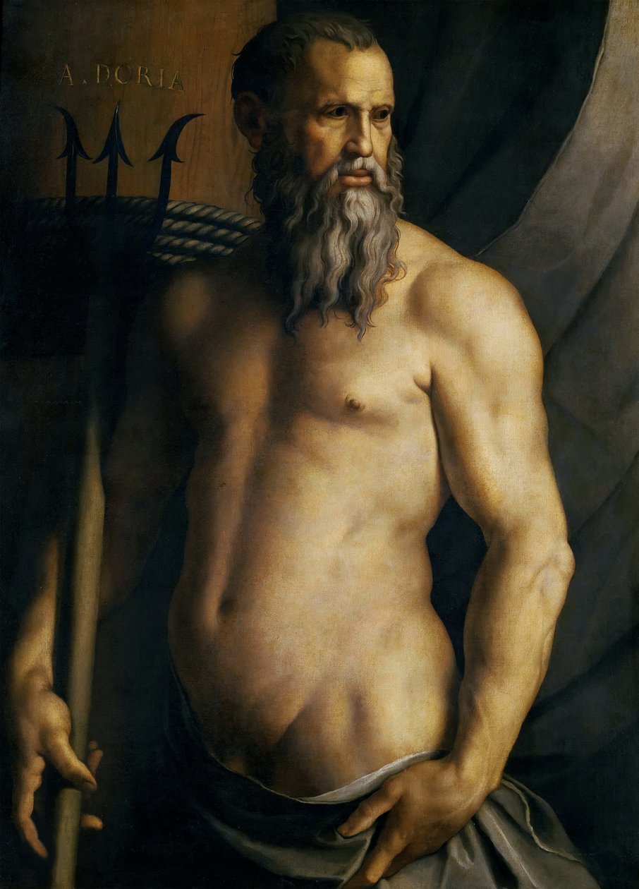 Porträtt av Andrea Doria som Neptunus, ca 1545. av Agnolo Bronzino