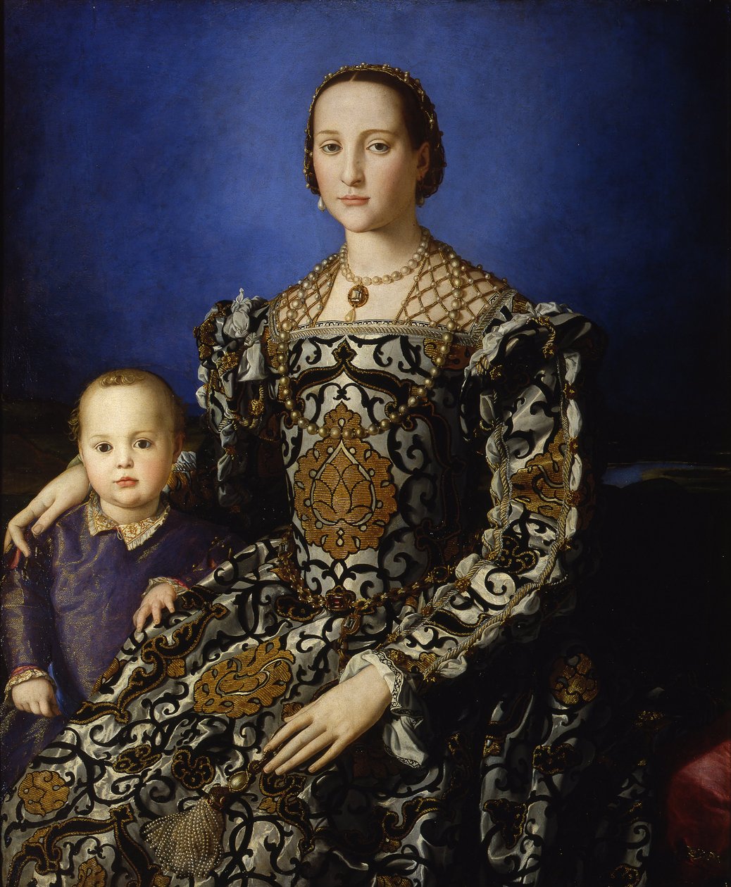 Porträtt av Eleanor av Toledo med sin son Giovanni, ca 1545 av Agnolo Bronzino