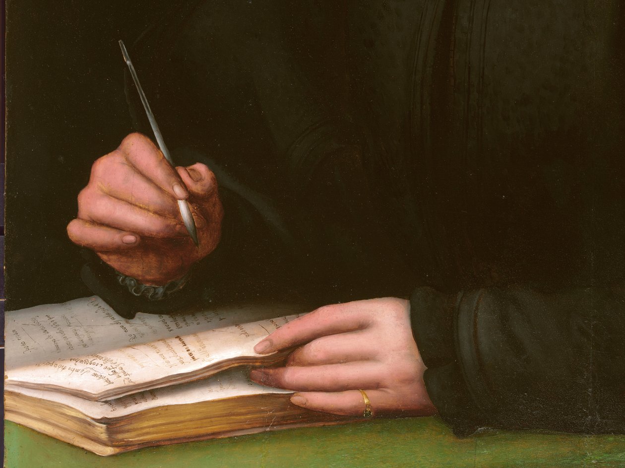 Porträtt av en ung man med en bok av Agnolo Bronzino