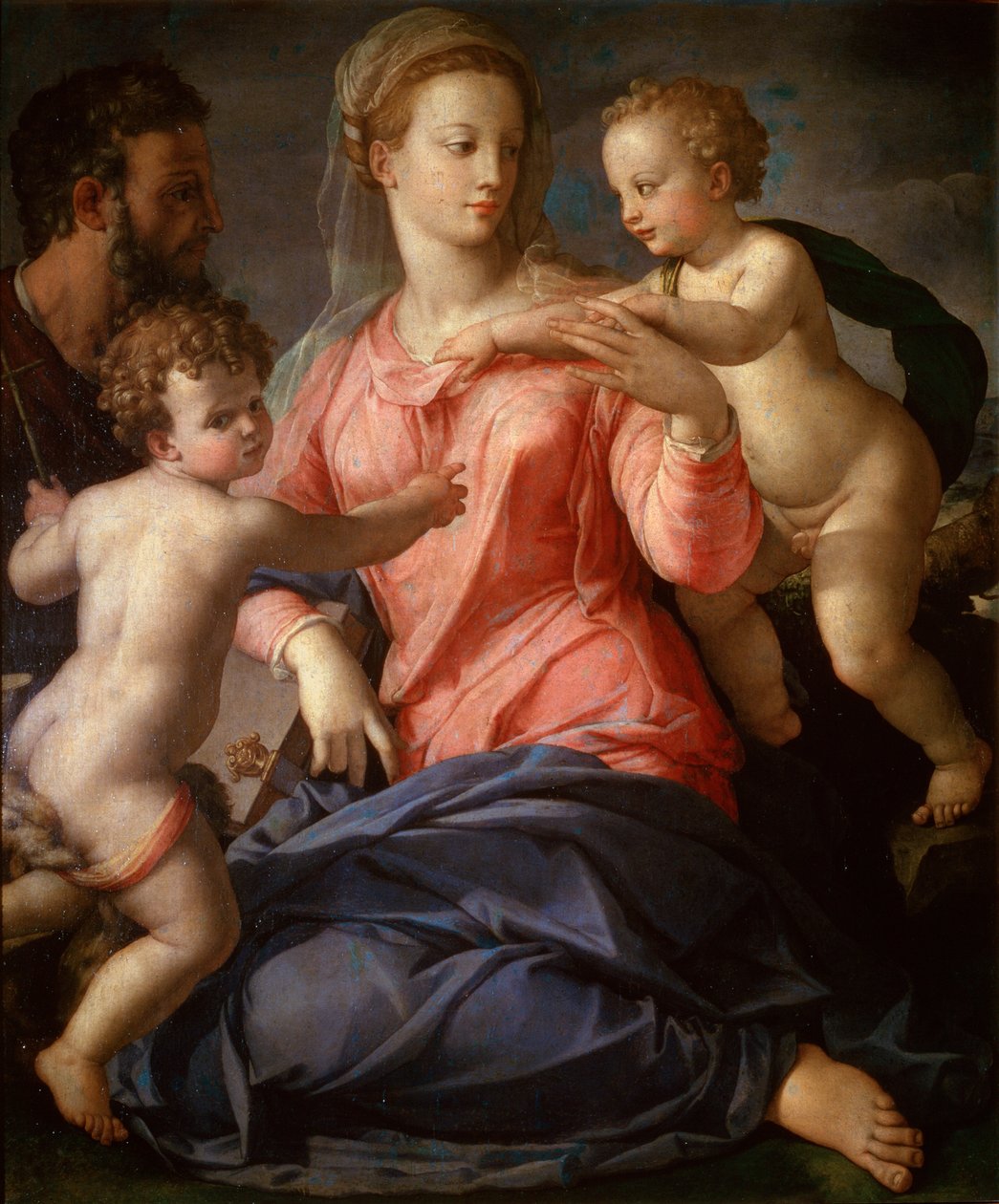 Den heliga familjen med den unge Johannes döparen, 1540. av Agnolo Bronzino