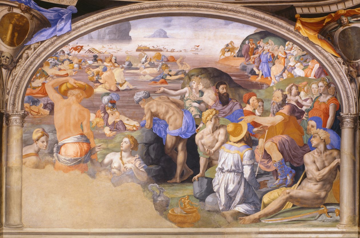 Israeliternas korsning av Röda havet, 1540-1545 av Agnolo Bronzino