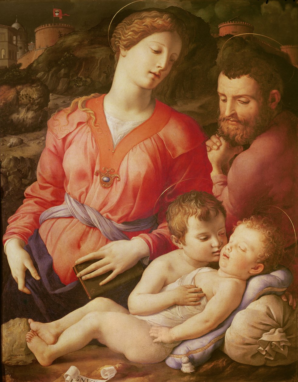 Den heliga familjen Panciatichi, ca. 1540 (olja på trä) av Agnolo Bronzino