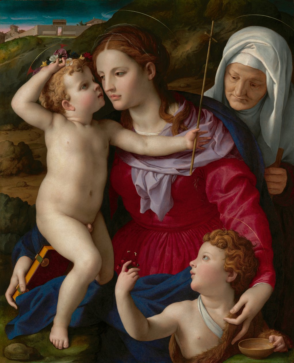 Jungfru Maria med barnet, den heliga Elisabet och Johannes Döparen av Agnolo Bronzino