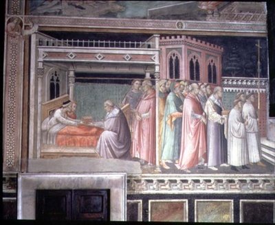 The Miracle of the Sacred Gordle, detalj från cykeln The Life of the Virgin och Legend of the Sacred Gordle, från Capella della Sacra Cintola av Agnolo Gaddi
