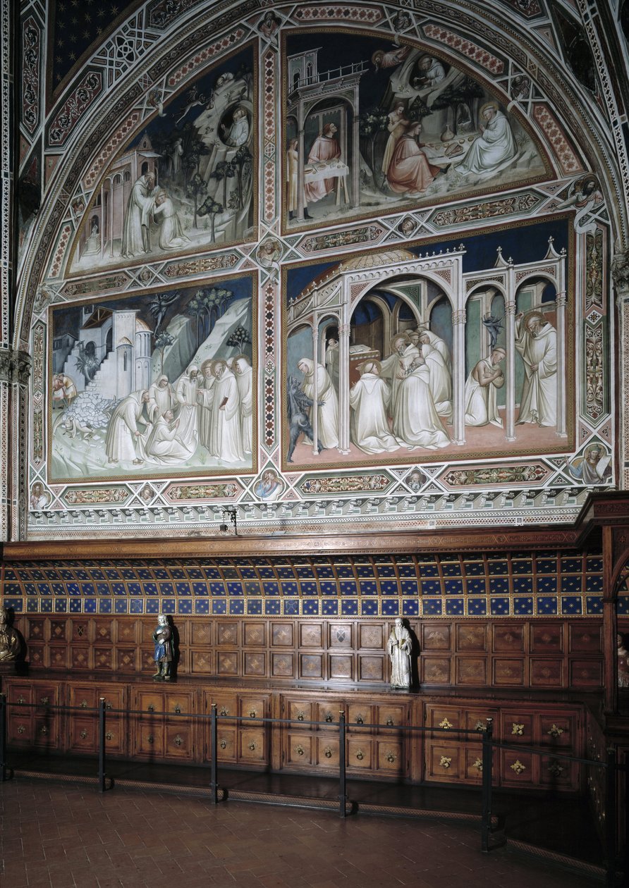 Utsikt över kapellet Castellani (eller sakramentet) dekorerad av fresker av Agnolo Gaddi (1350-1396), avsnitt av Sankt Antonius den stores liv av Agnolo Gaddi