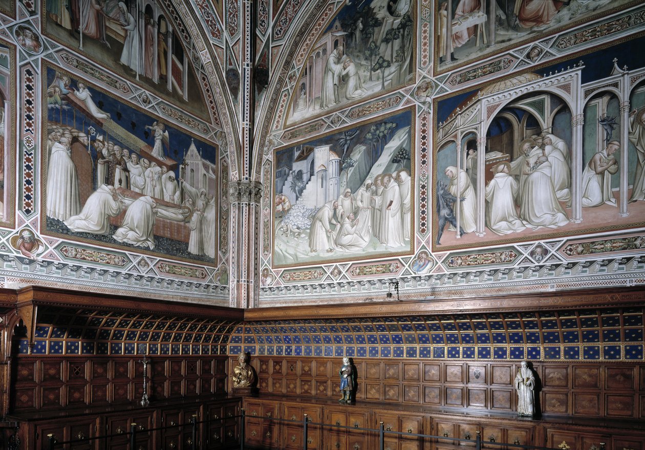 Utsikt över kapellet Castellani (eller sakramentet) dekorerad av fresker av Agnolo Gaddi (1350-1396), avsnitt av Sankt Antonius den stores liv av Agnolo Gaddi