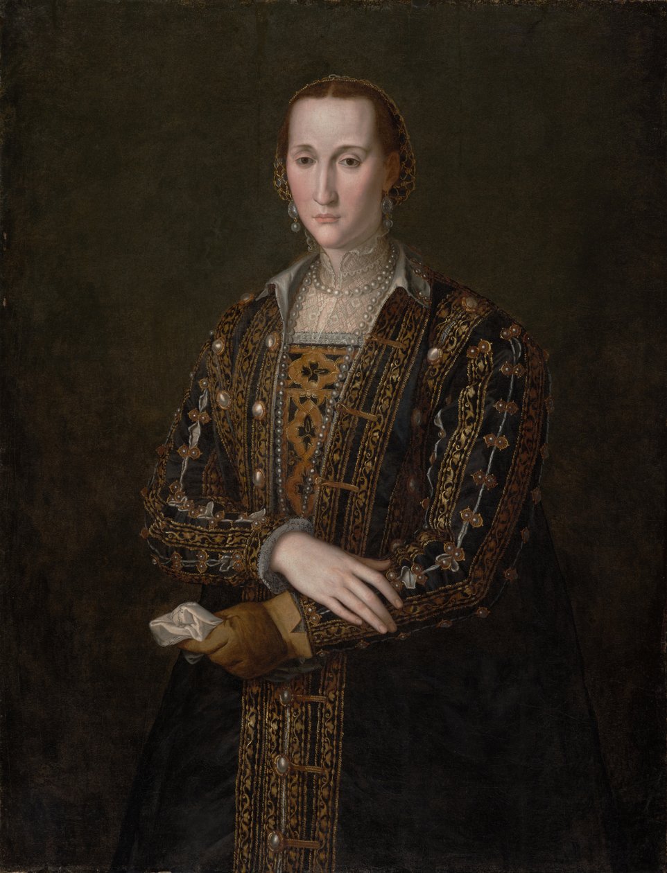 Eleonora di Toledo (1522-1562), cirka 1560 (olja på duk, överförd från panel) av Agnolo Bronzino