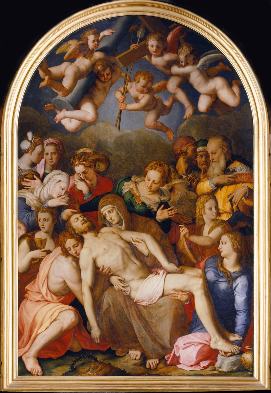 La descente de Croix - Nedstigningen från korset - Bronzino, Agnolo (1503-1572) - 1553 - Olja på trä - 263x175 - Palazzo Vecchio, Florens av Agnolo Bronzino