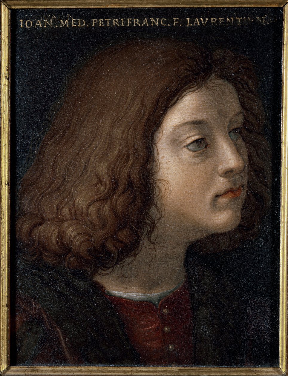Porträtt av Johannes av Medicis dit il Popolano (1467-1498) (Porträtt av Giovanni de Medici il Popolano) Målning av Bronzino (Agnolo di Cosimo) (1503-1572) 1551 Dim 15x12 cm Florence Palazzo Medici Riccardi av Agnolo Bronzino