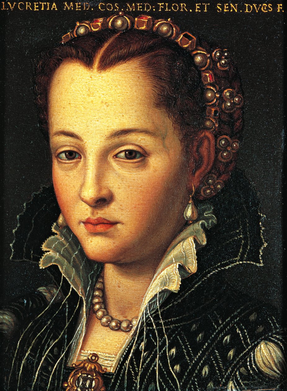 Porträtt av Lucrezia av Medici (Florens av Agnolo Bronzino