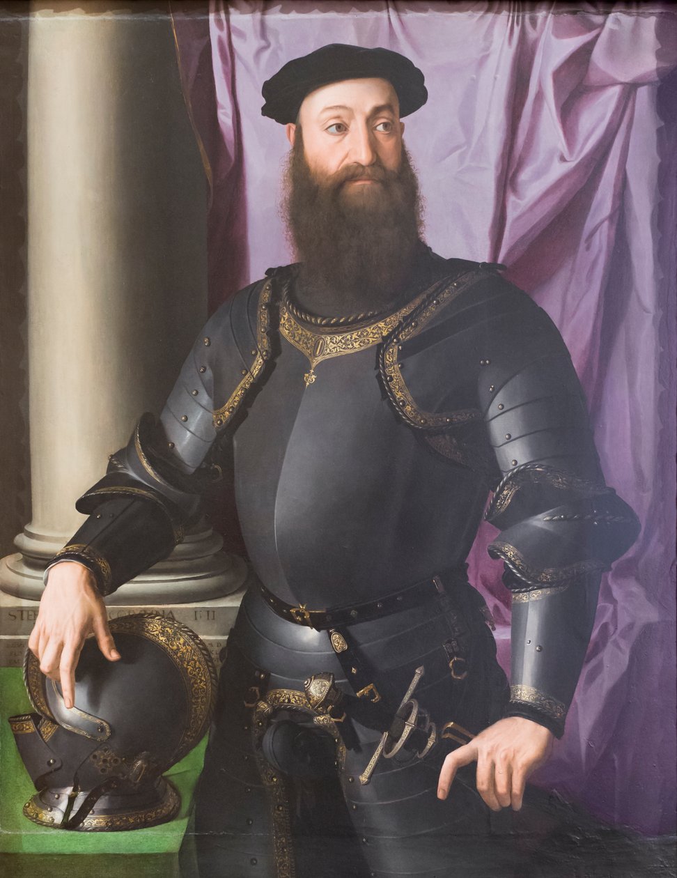 Porträtt av Stefano IV Colonna av Agnolo Bronzino