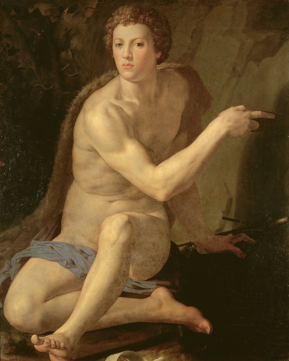 Johannes Döparen (olja på panel) av Agnolo Bronzino