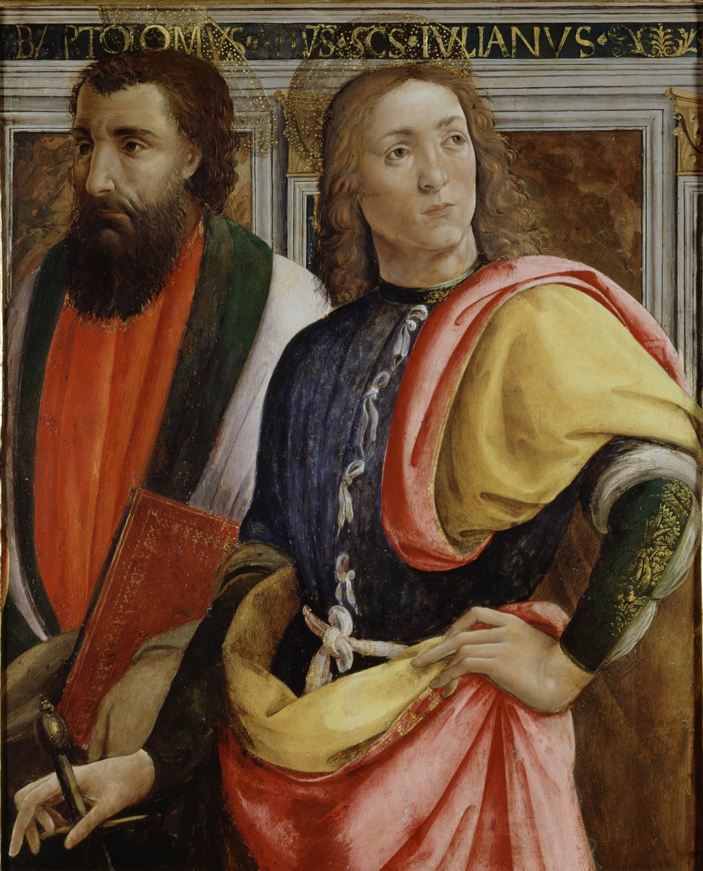 Sts Bartholomew och Julian the Hospitaler (tempera, olja och guld på panel) av Agnolo di Domenico