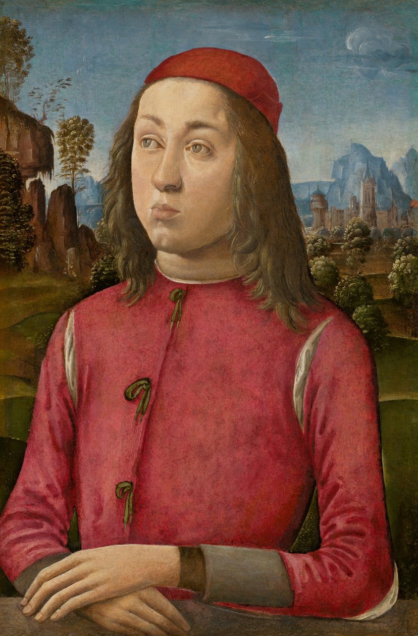 Porträtt av en ungdom av Agnolo di Domenico del Mazziere or Donnino di Domenico
