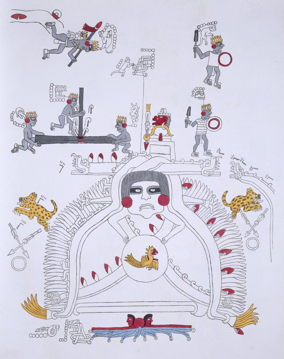 Illustration från "Antiquities of Mexico" av Edward King (1795-1837) Lord Kingsborough, publicerad 1831-48 av Agostino Aglio