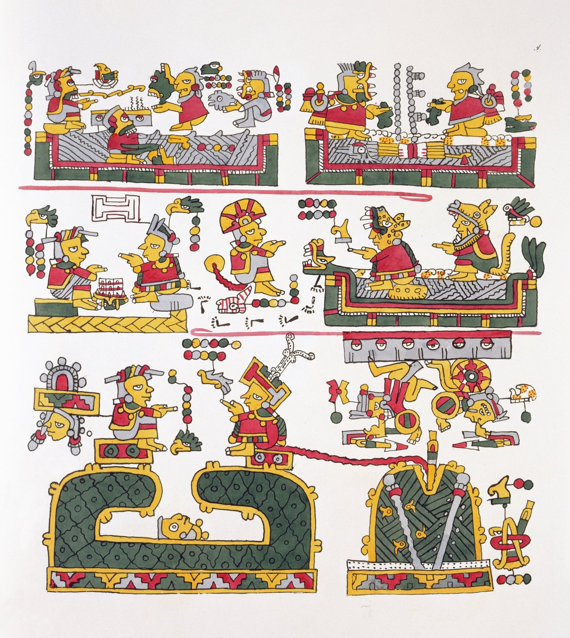 Illustration från "Antiquities of Mexico" av Edward King (1795-1837) Lord Kingsborough, publicerad 1831-48 av Agostino Aglio