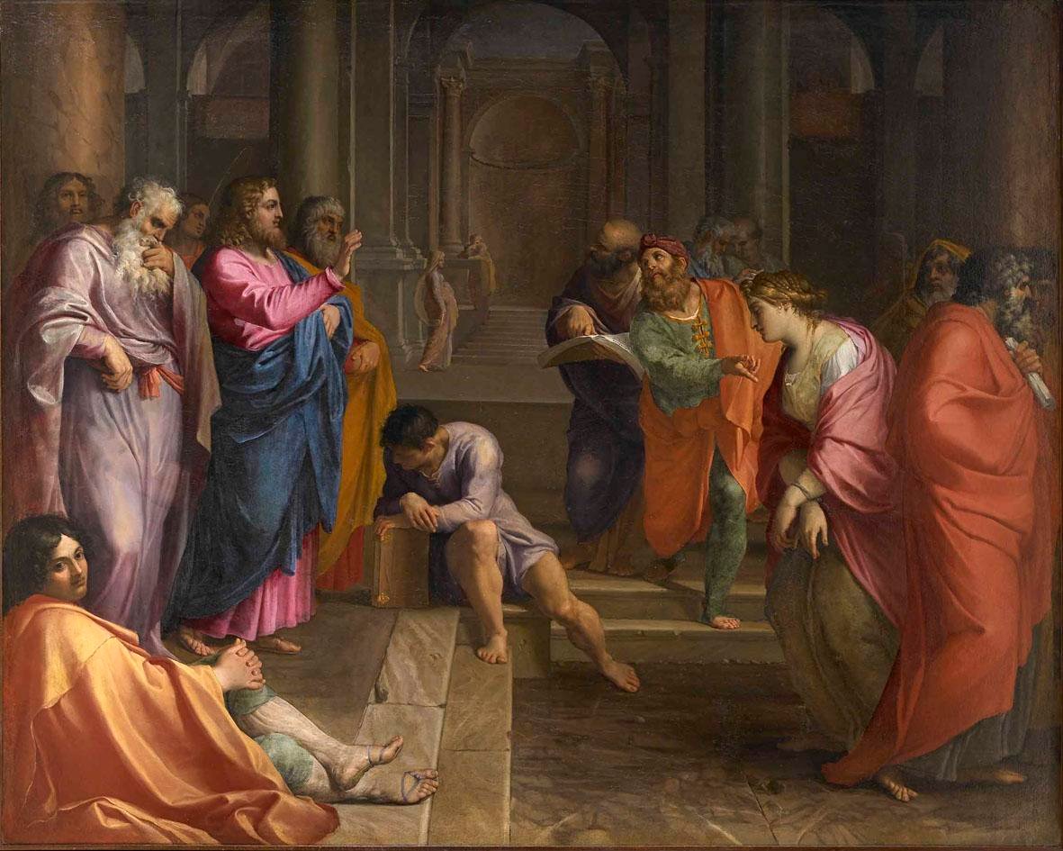 Jesus Christ and the woman taken in adulteryChrist and the Adulteress av Agostino Carracci
