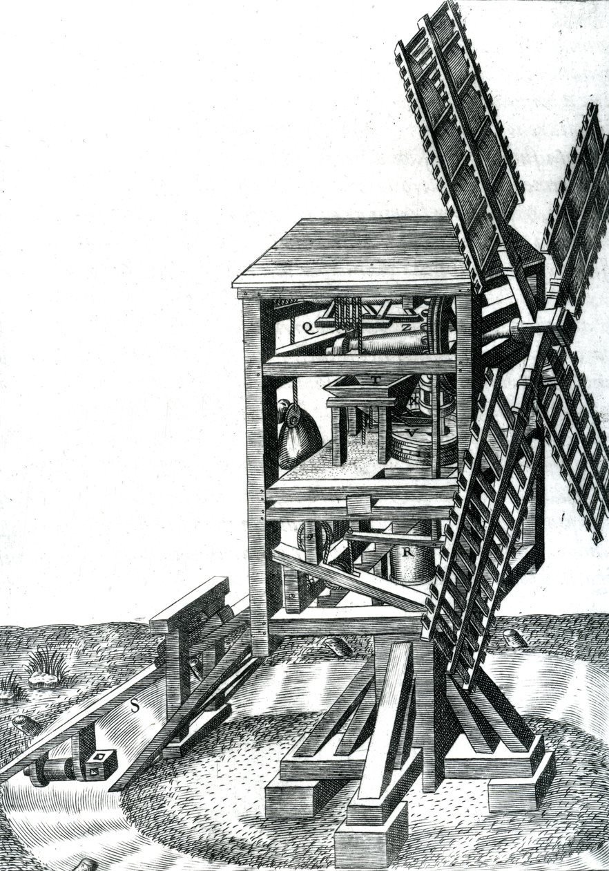 Figur CXXXIII, en väderkvarn med ett roder, från 