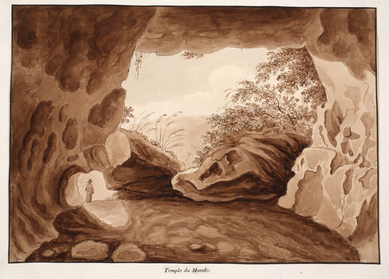 Världens tempel, 1833 (etsning med brun tvätt) av Agostino Tofanelli