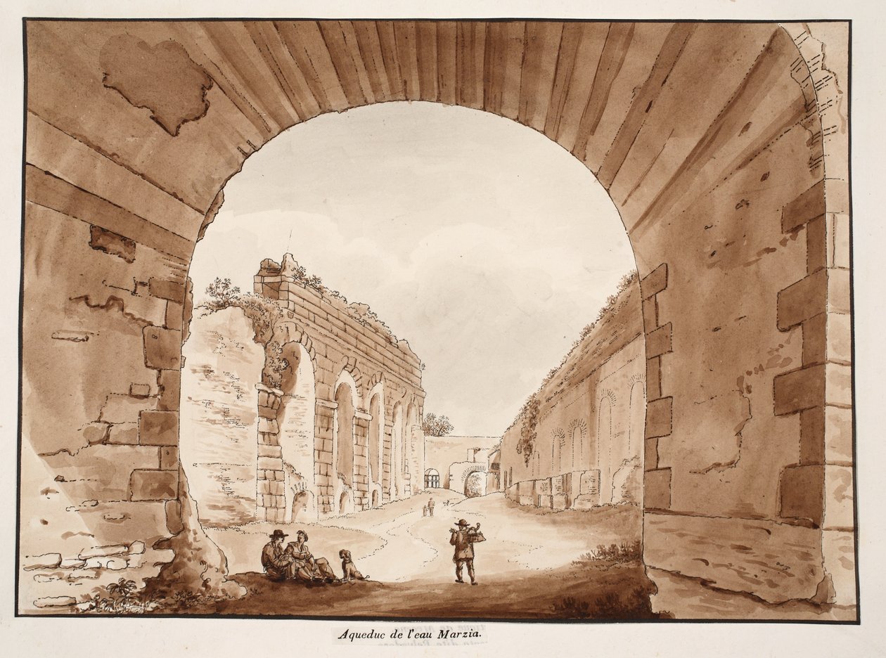 Acqua Marcia, 1833 (etsning med brun tvätt) av Agostino Tofanelli