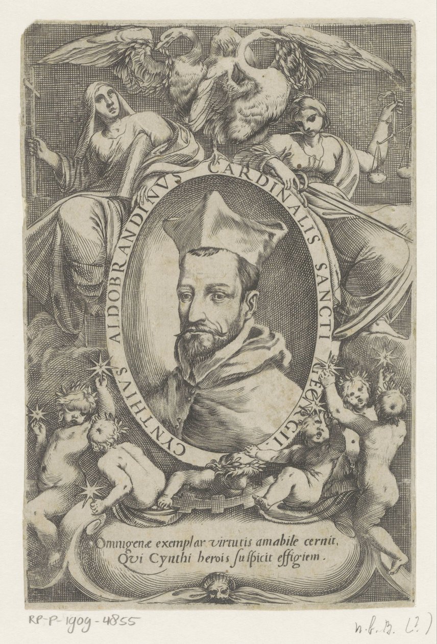 Porträtt av kardinaal Cinzio Aldobrandini av Agostino Carracci (possibly)