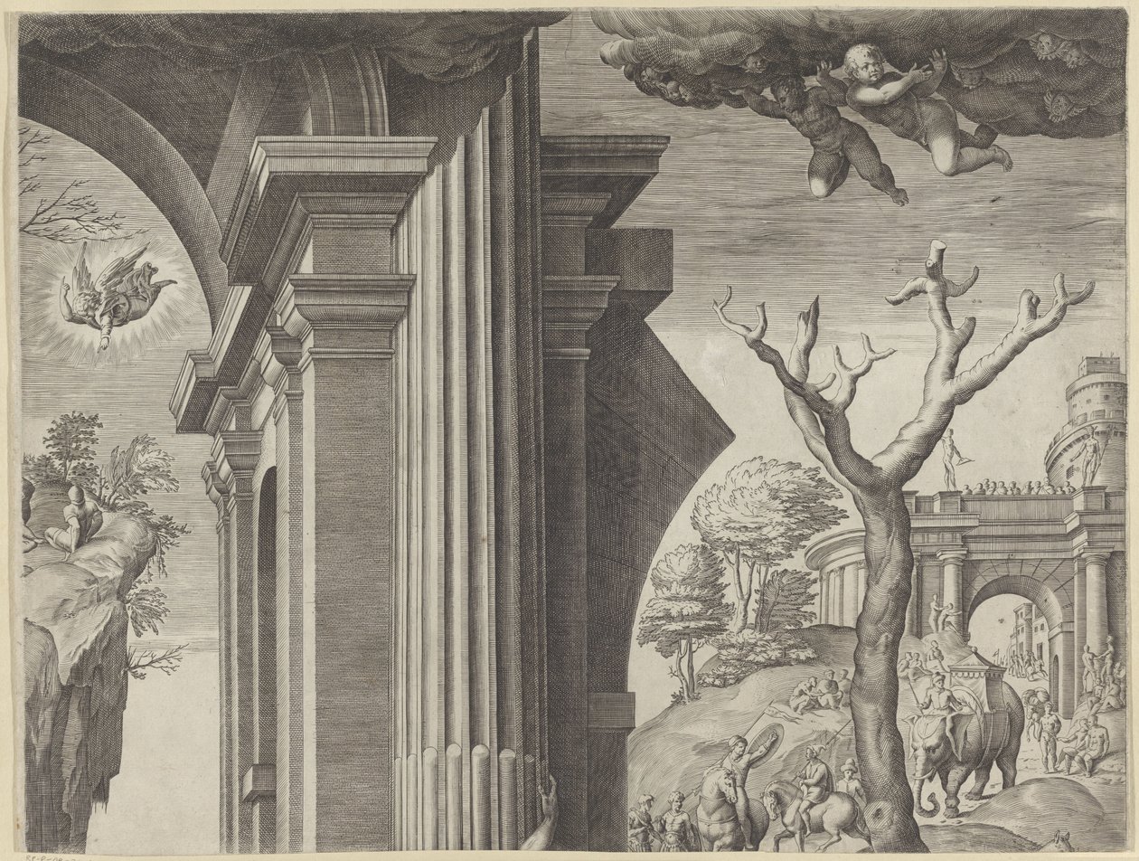 Adoration of the Magi (överst till höger) av Agostino Carracci