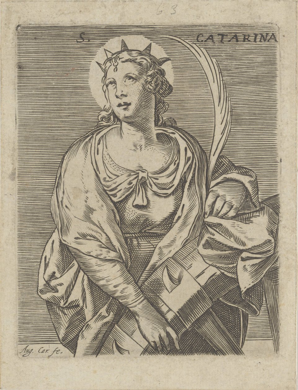 Katarina av Alexandria S. Catarina (titel på objekt) av Agostino Carracci