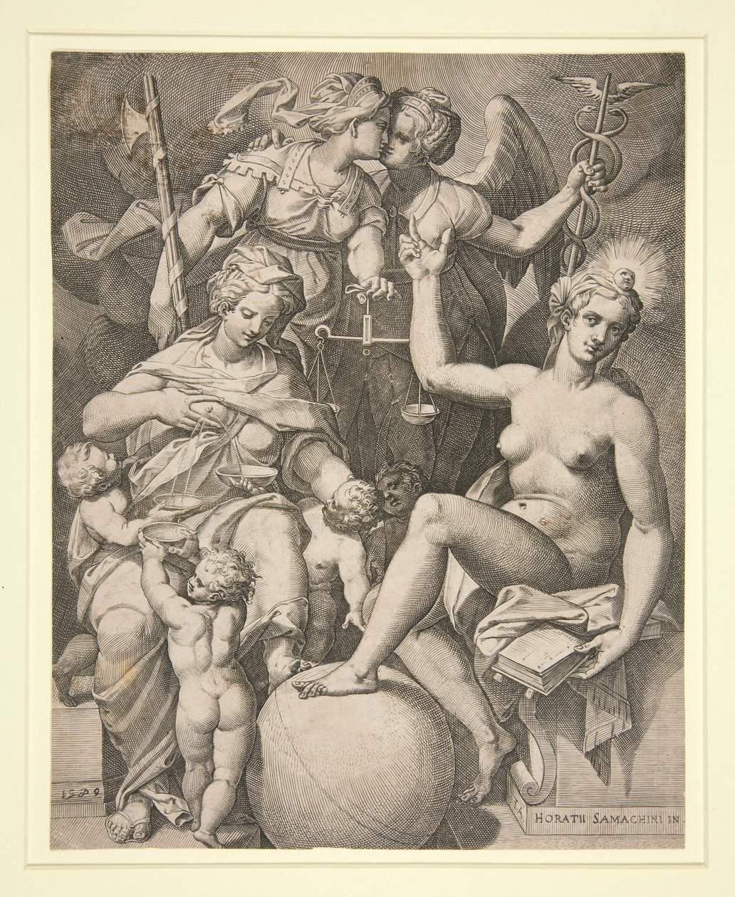 Välgörenhet, rättvisa, sanning och fred av Agostino Carracci