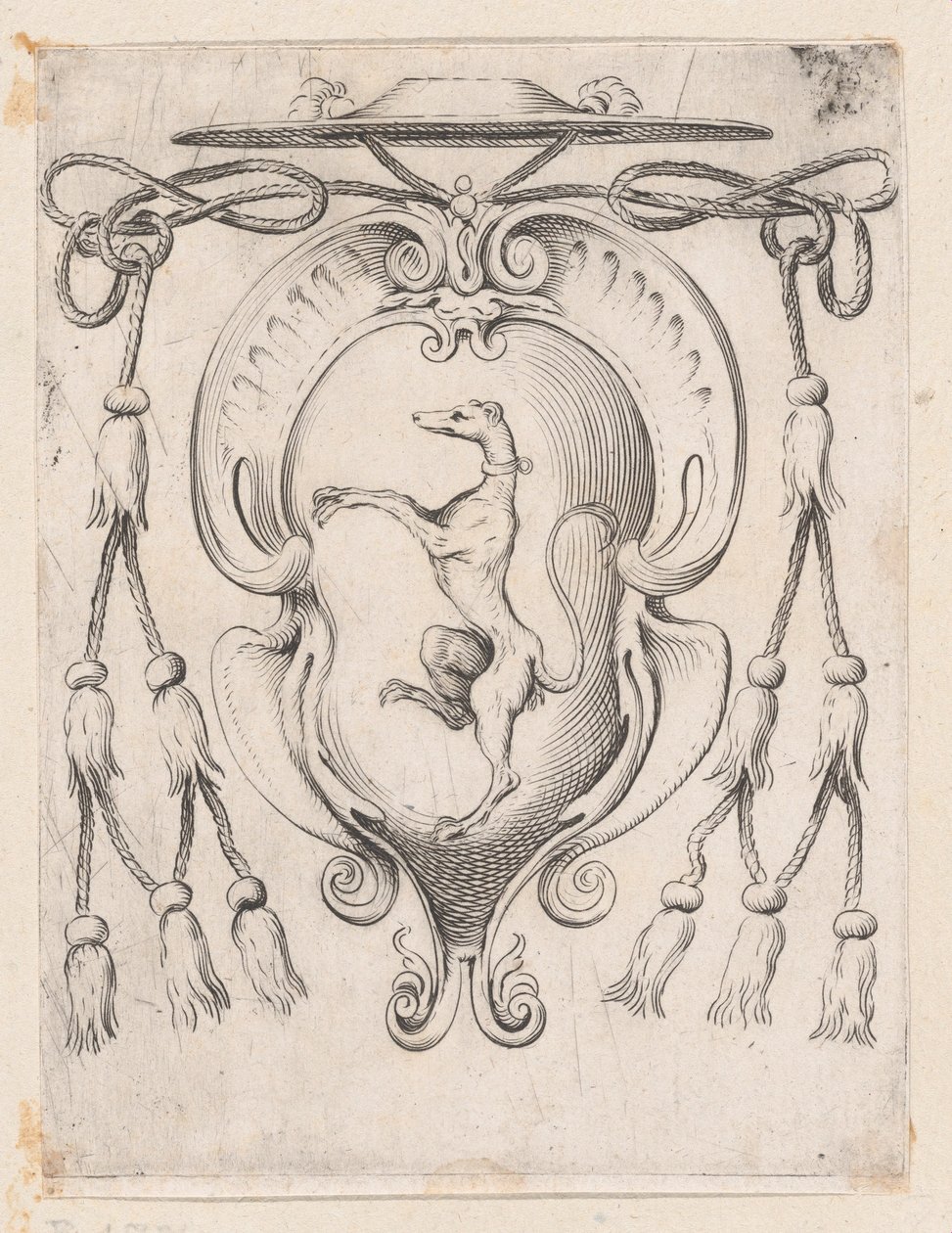 Vapensköld av en kardinal av familjen Sampieri, 1590-95. av Agostino Carracci