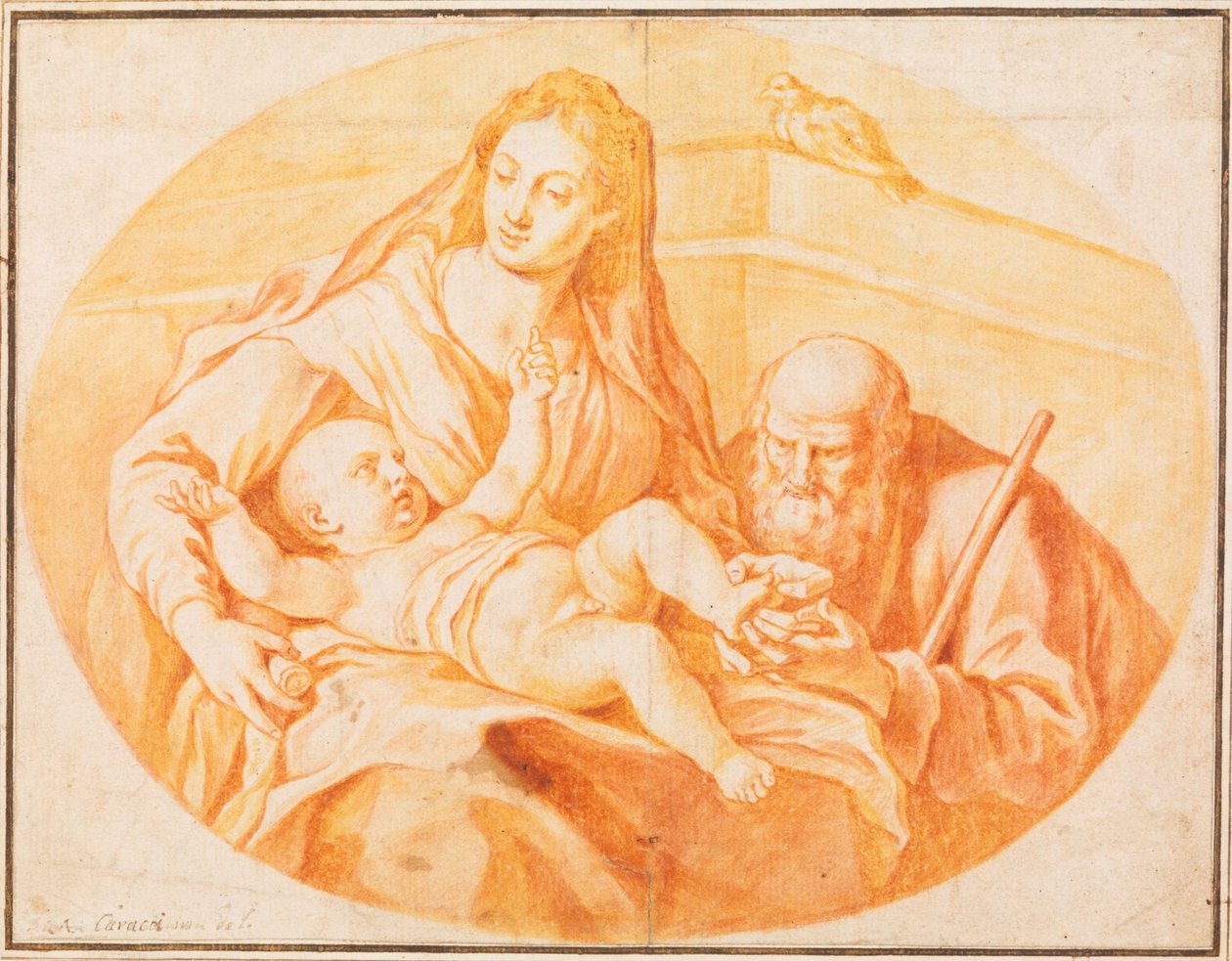 Den heliga familjen av Agostino Carracci