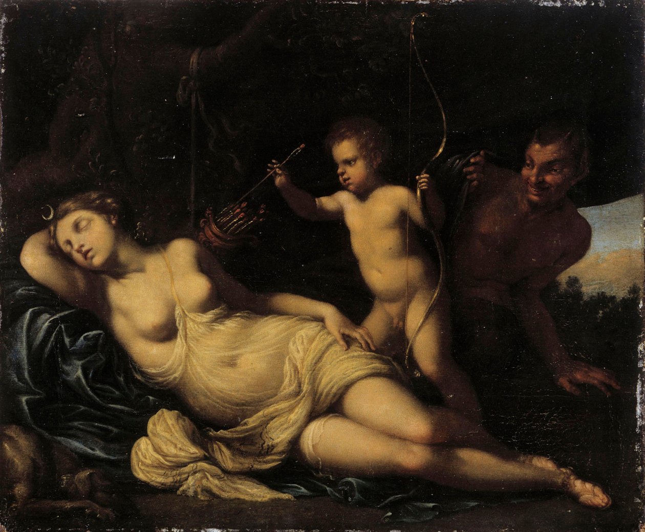 Diana sover av Agostino Carracci