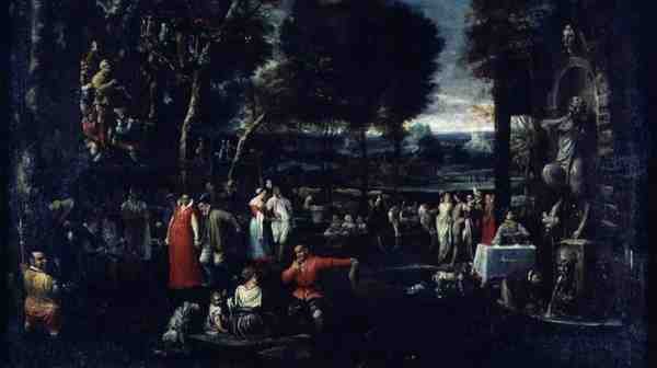 Fete Champetre eller, Fete Milanese, c.1584 av Agostino Carracci